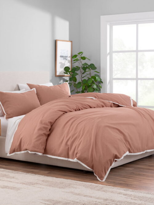 Better Homes & Gardens 3-Piece Terracotta Linen Duvet Cover Set, Full/Queen