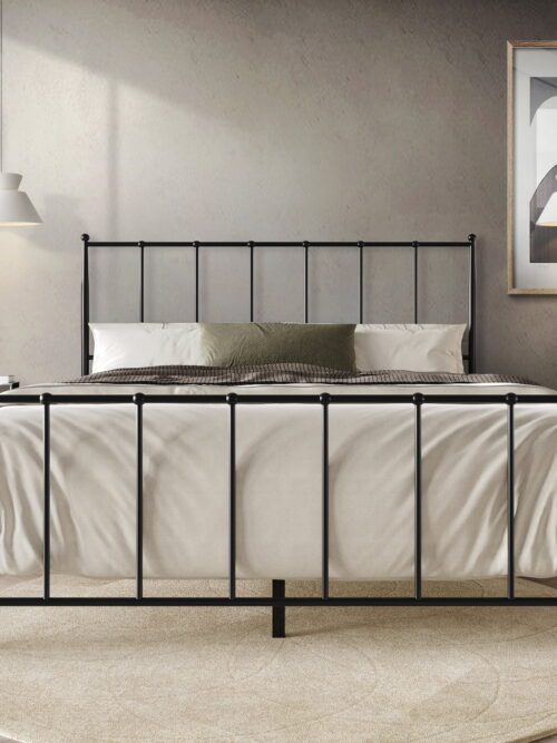 Castle Place Metal Full Size Platform Bed, Black, Classic