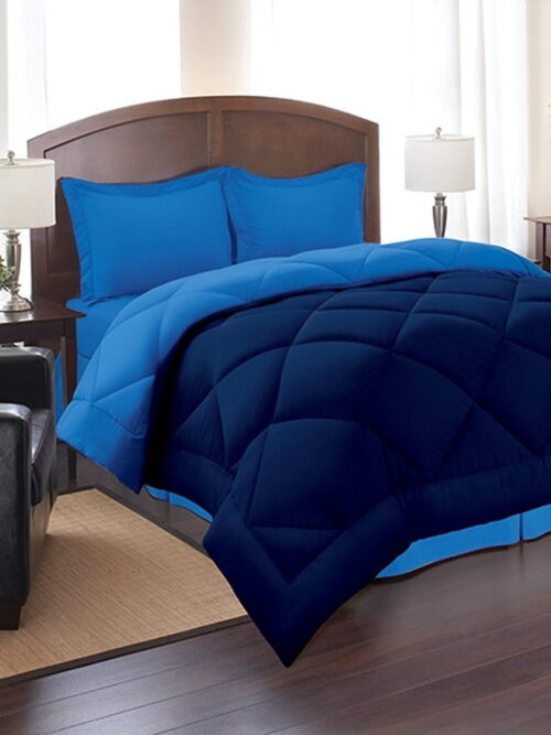 Celine Linen Down Alternative 3pc Comforter Set King/Cal King, Navy/Aqua
