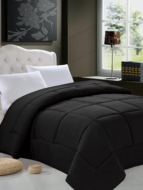 Celine Linen Down Alternative Double-Filled Comforter Full/Queen , Black