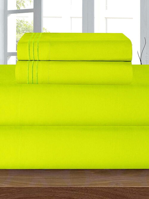 Celine Linen Series Microfiber 4-Pc Sheet Set Full, Lime