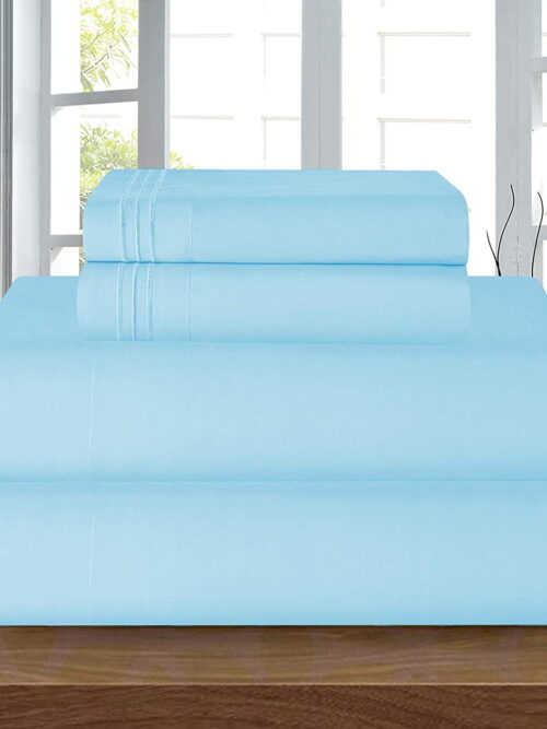 Celine Linen Series Microfiber 4-Pc Sheet Set Queen, Aqua