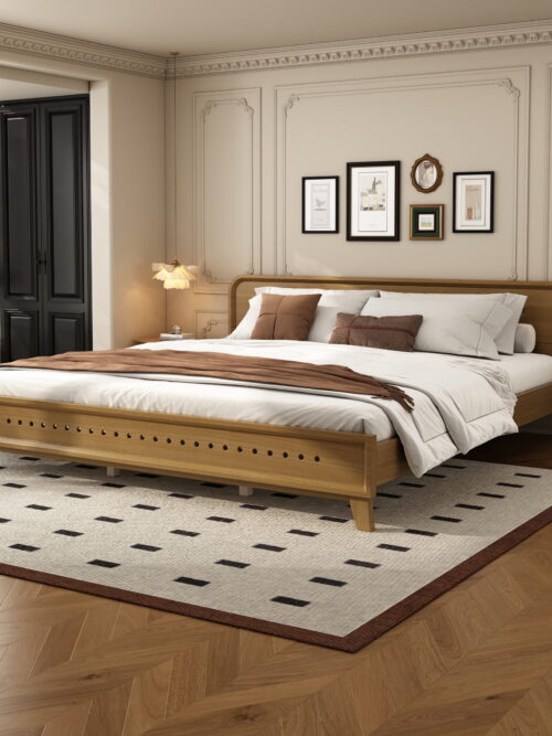 Christopher Knight Home King Size Bed Frame with Headboard, Solid Wood Platform Bed, Earthy Khaki