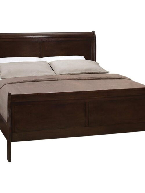 Louis Philippe Queen Panel Sleigh Bed Cappuccino