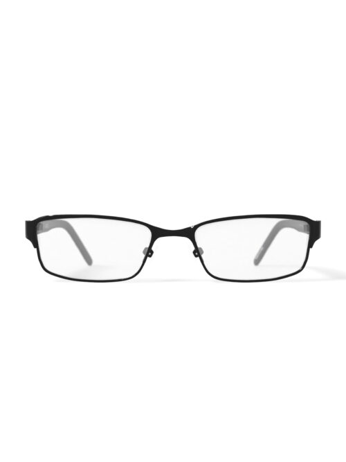 Contour Men's FM11018 Rectangular Prescription Eyeglasses with Case, Satin Black