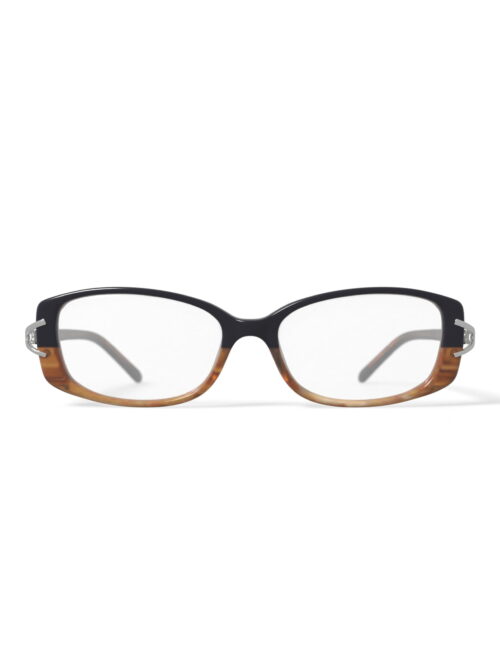 Contour Women's FM14079 Rectangular Prescription Eyeglasses with Case, Purple/Brown