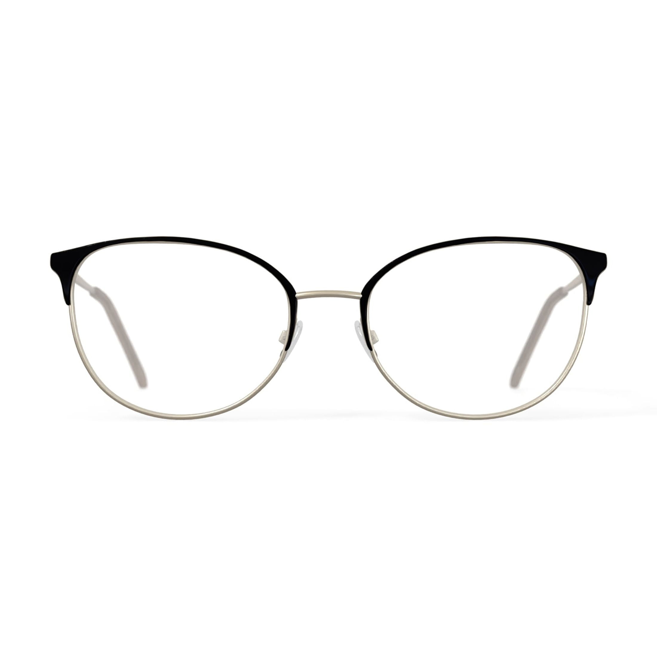 Flower Women's FLR6050 Prescription Eyeglasses with Case, Black/Gold