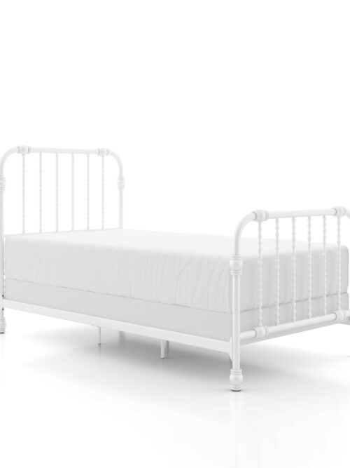 Furniture of America Wren Metal Bed, Twin Size, White