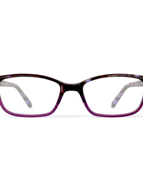 Hard Candy Women's HC07 Rectangular Prescription Eyeglasses with Case, Purple Tortoise