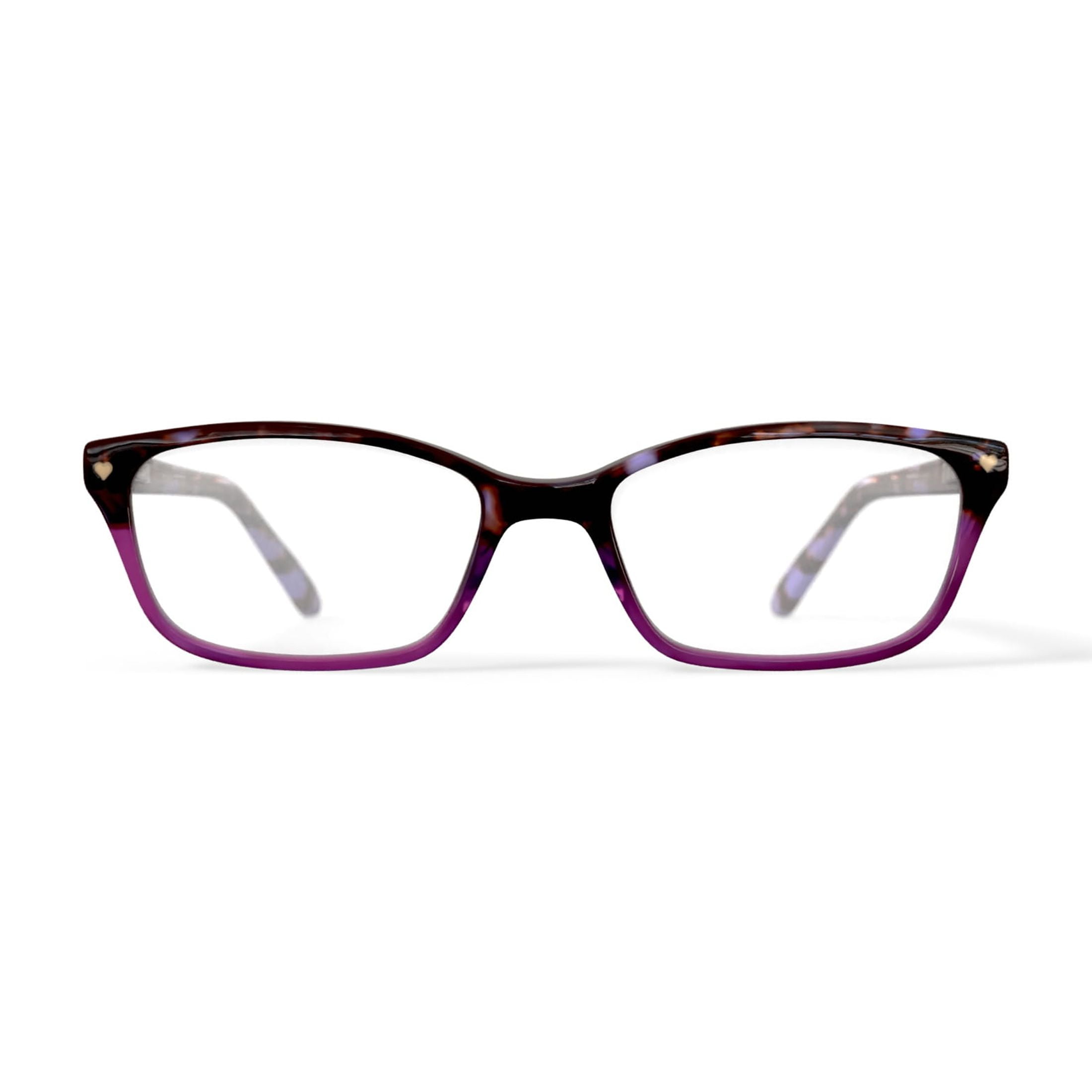 Hard Candy Women's HC07 Rectangular Prescription Eyeglasses with Case, Purple Tortoise