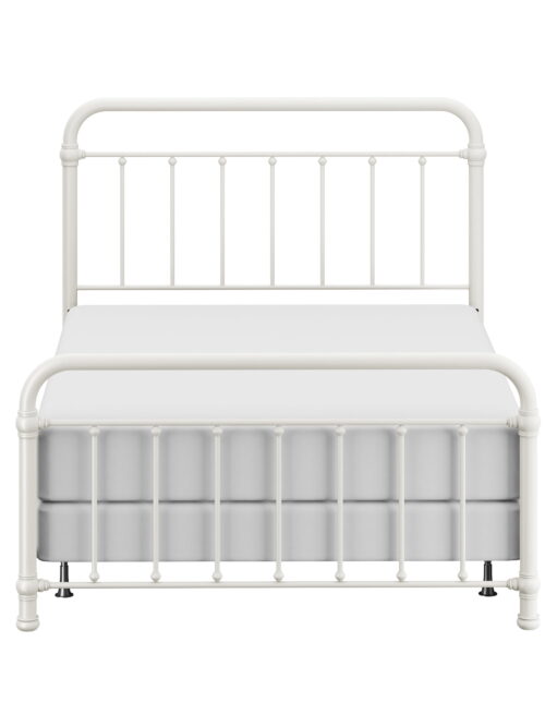 Hillsdale Furniture Kirkwood Classic Metal Full Bed with Frame, Soft White