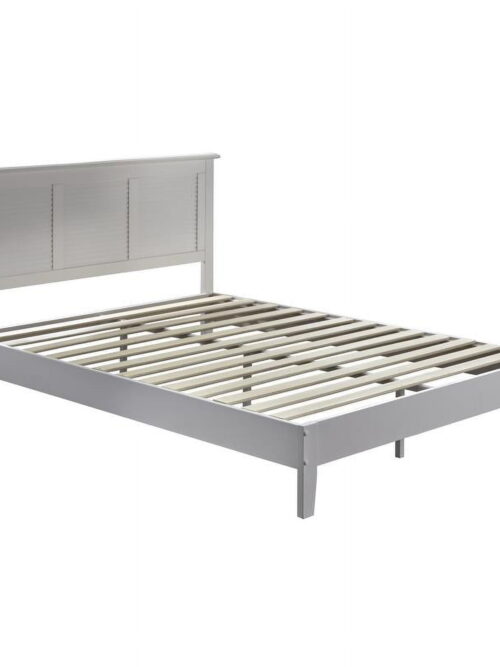 Lubi PWhite Queen Wood Platform Bed