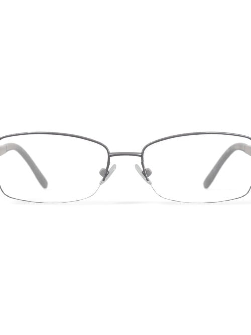 Luxe Women's WLO453 Rectangular Prescription Eyeglasses with Case, Shiny Silver