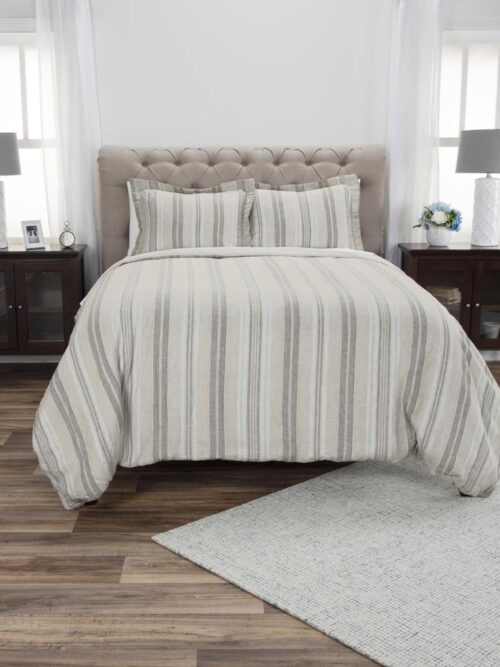 Rizzy Home 3 Piece Linen Duvet Cover Set