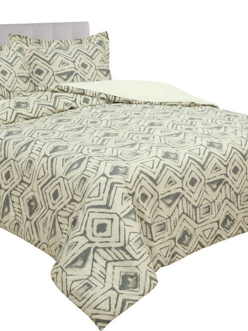 Royale Linens Queen Comforter Set, Mali 100% Cotton Comforter and Sham Pair