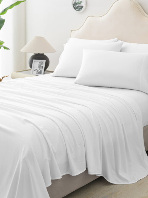 Spirit Linen Home Est. 1988 Vintage Washed Microfiber Sheet Set - Queen, White