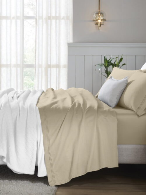 Superior Egyptian Cotton Deep Pocket 650 TC Sheet Set, Twin, Linen