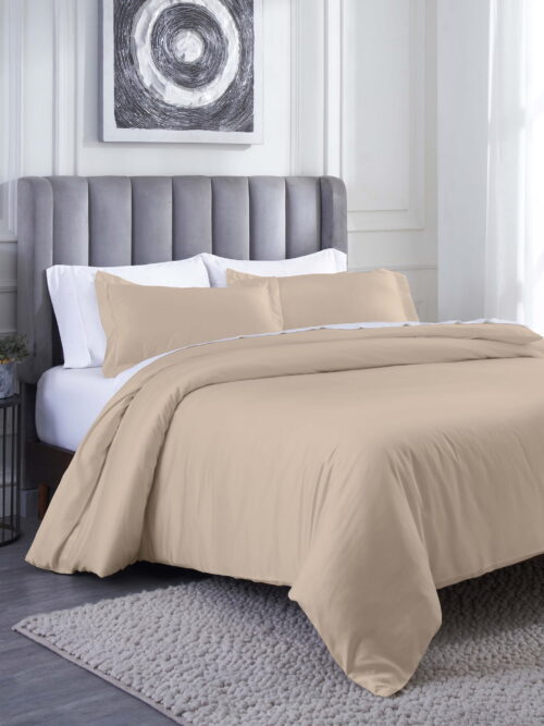 Superior Modal From Beechwood 400TC Linen Duvet Cover Set, Twin/ Twin XL