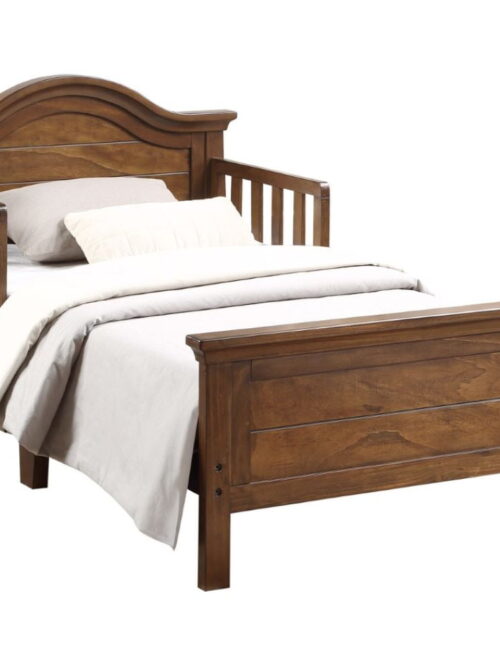 Ti Amo Catania Toddler Wood Bed with Safety Rails, Rustic Brown