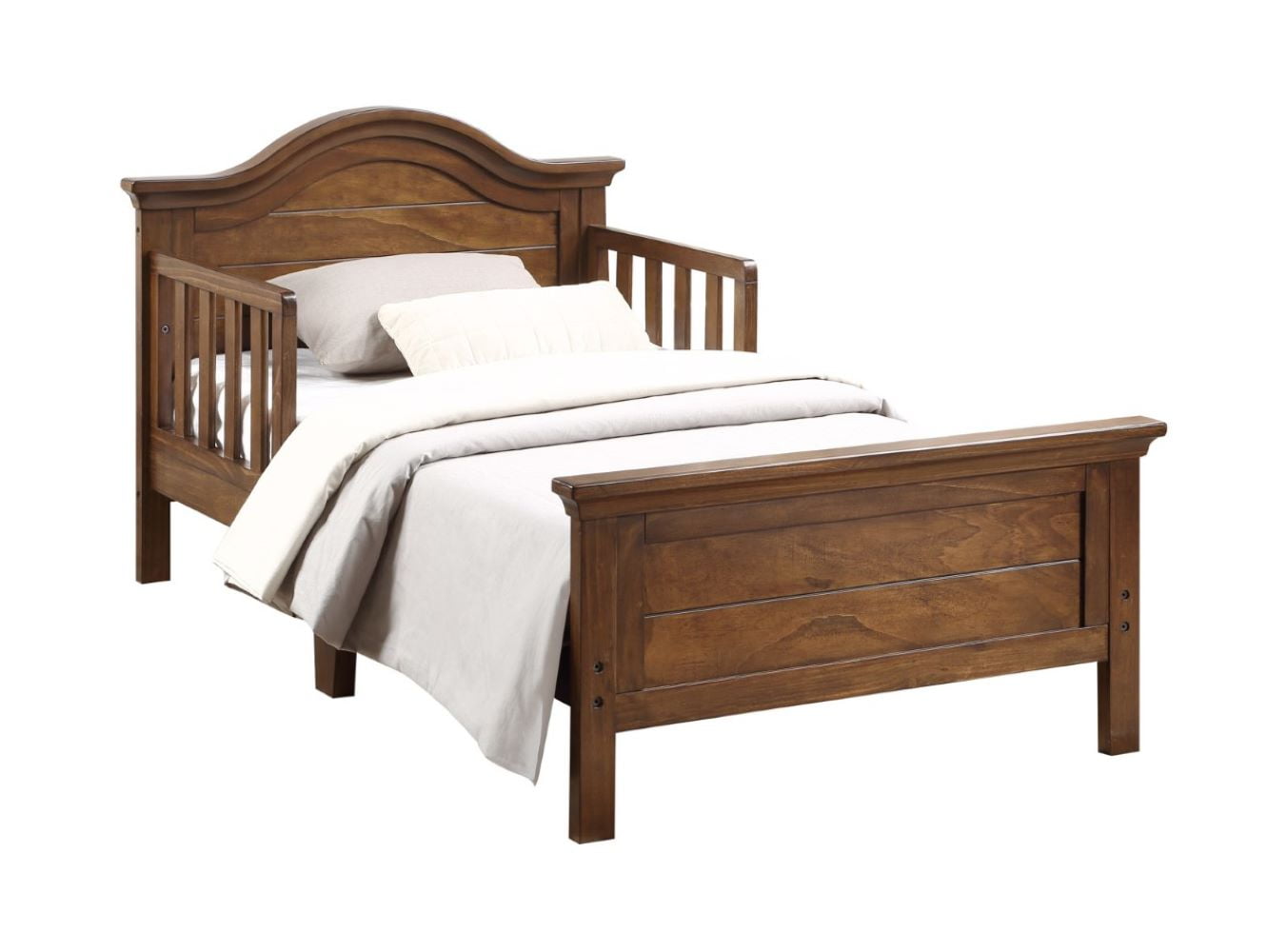 Ti Amo Catania Toddler Wood Bed with Safety Rails, Rustic Brown