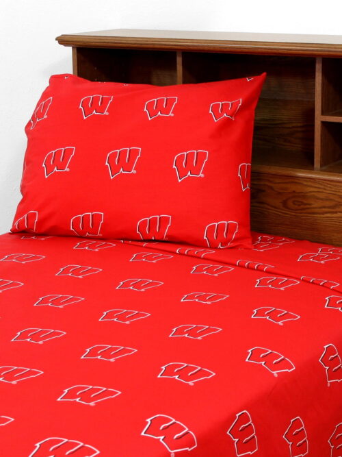 Wisconsin Badgers 100% Cotton Sheet Set King