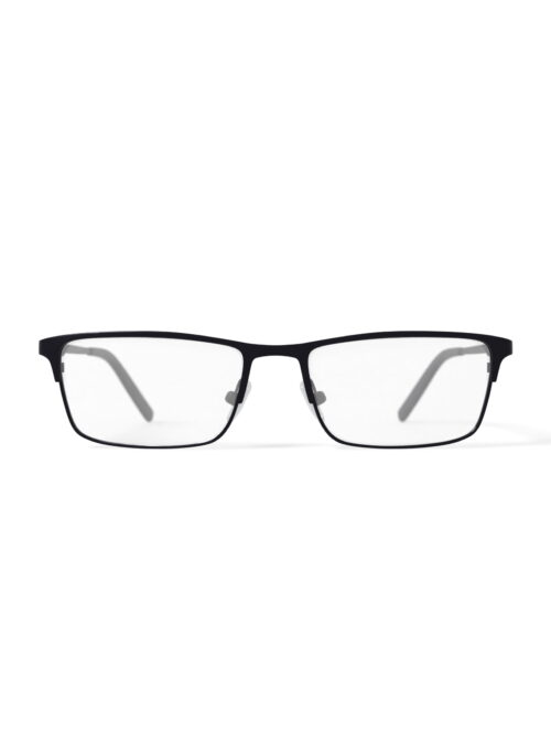 Wrangler Men's W150 Browline Prescription Eyeglasses with Case, Black