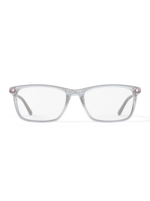 Wrangler Men's W162CRY Rectangular Prescription Eyeglasses with Case, Crystal Gray