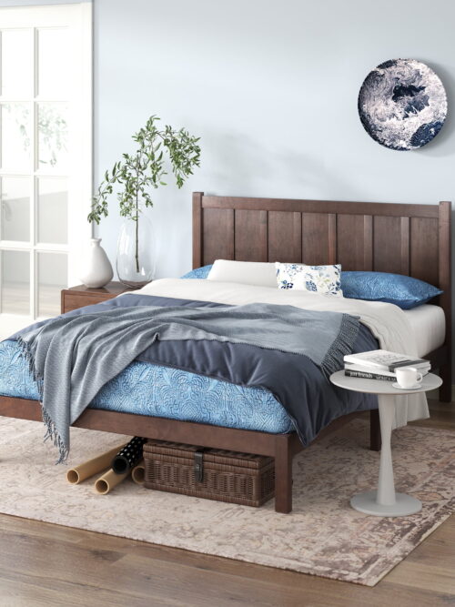 Zinus Adrian 42" Acacia Wood Rustic Platform Bed Frame, Twin