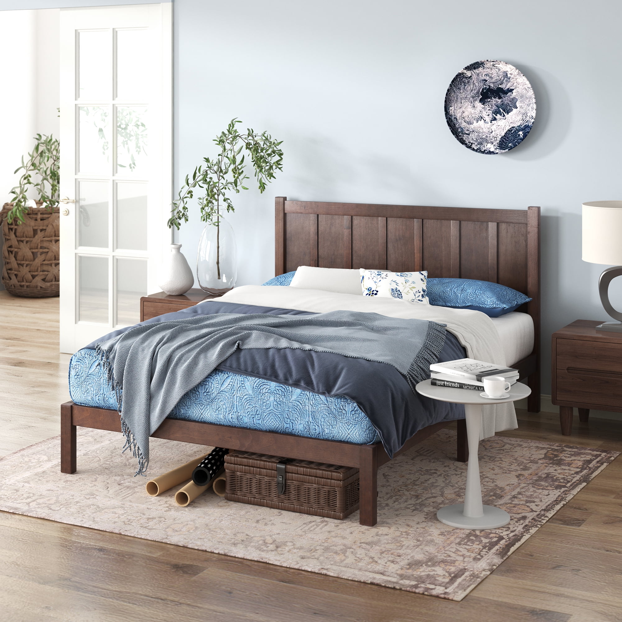 Zinus Adrian 42" Acacia Wood Rustic Platform Bed Frame, Twin