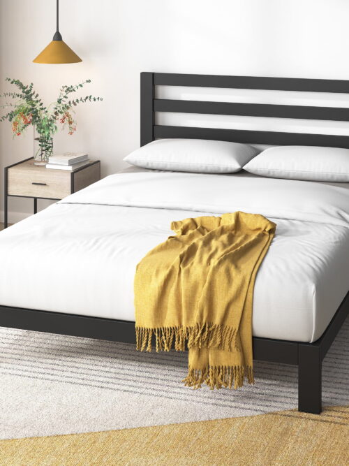 Zinus Arnav 36" Metal Platform Bed with Headboard, King