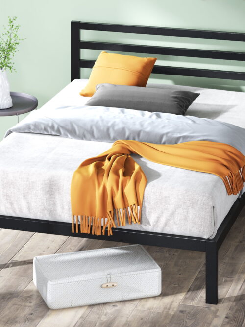 Zinus Mia 38" Metal Platform Bed Frame with Headboard, King