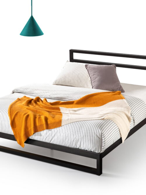 Zinus Trisha 27" Heavy Duty Metal Platform Bed with Headboard, Twin