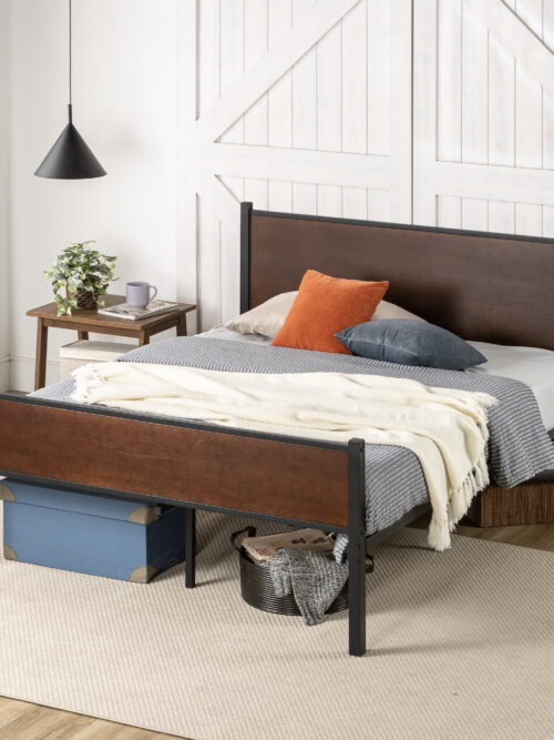 Zinus Tucker 35" Bamboo and Metal Platform Bed Frame, Full