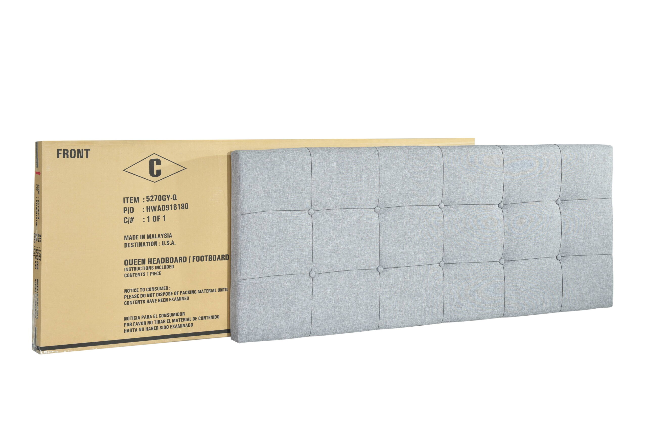 Crown Mark Florence Gray Panel Bed, King - Image 7