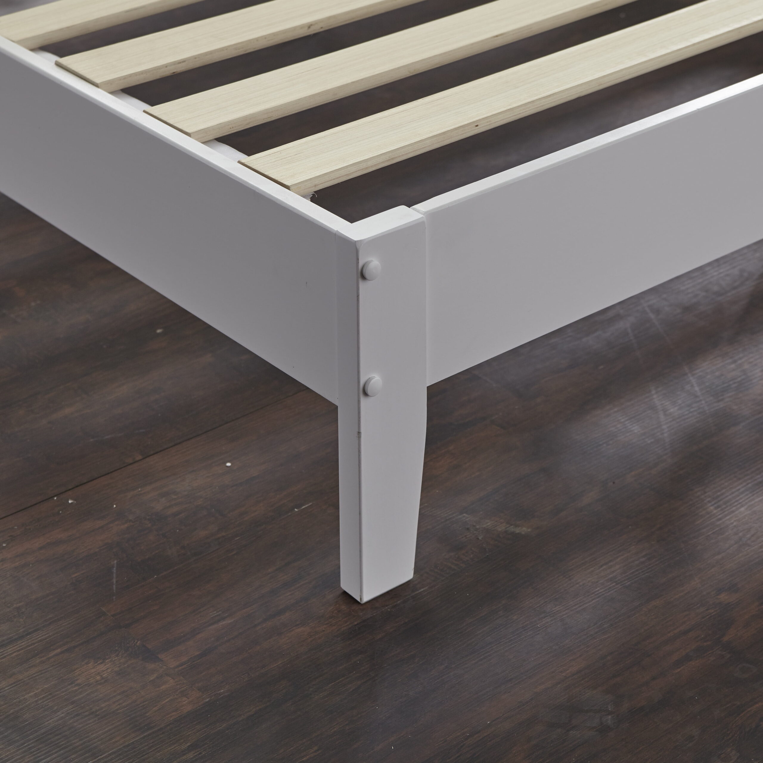 Lubi PWhite Queen Wood Platform Bed - Image 5