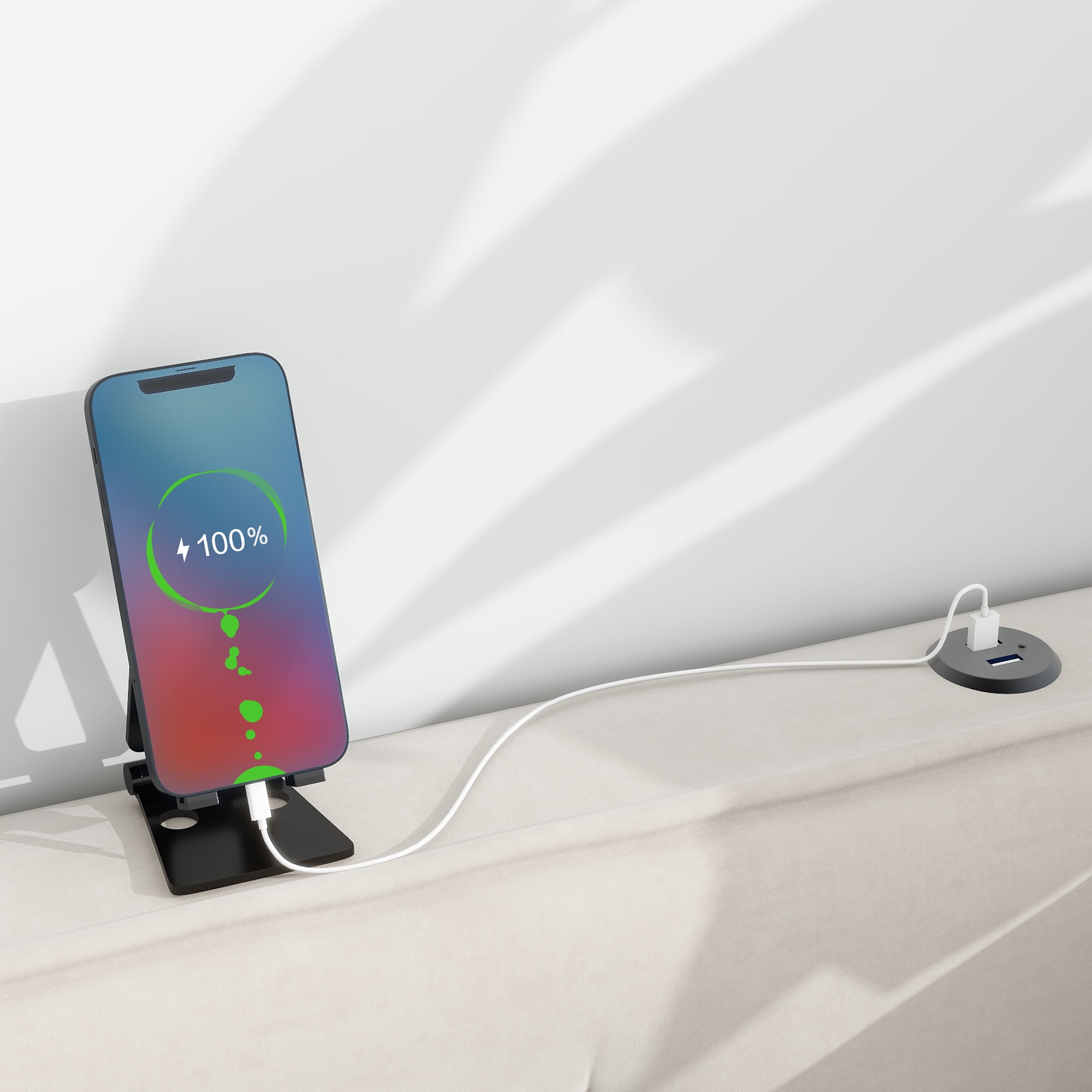 Euroco Upholstered Full Size Platform Bed with 2 Storage Drawers for Kids Teens, Beige - Image 4