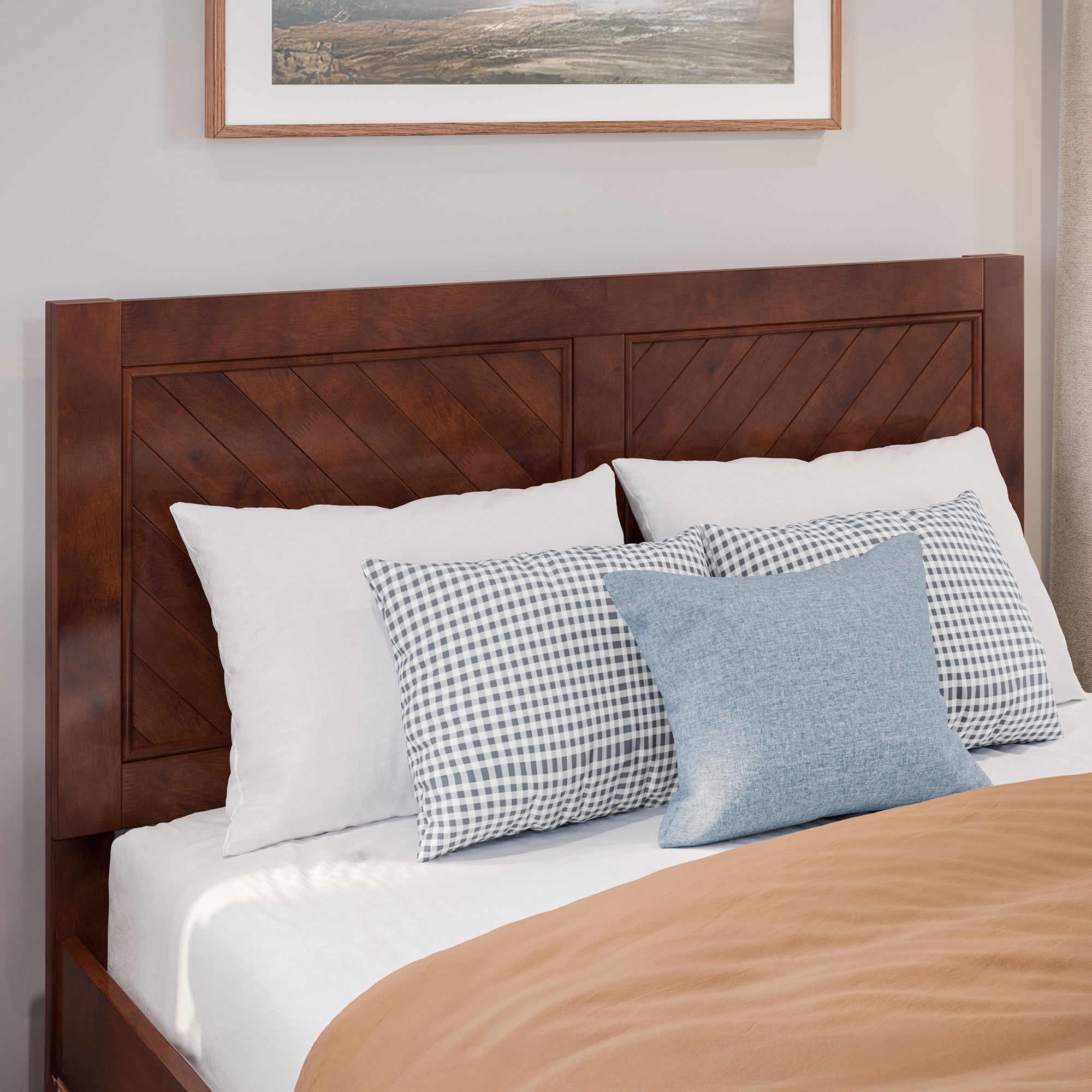 AFI Canyon Walnut Solid Wood Foundation Bed Frame with Matching Footboard, Full - Image 5