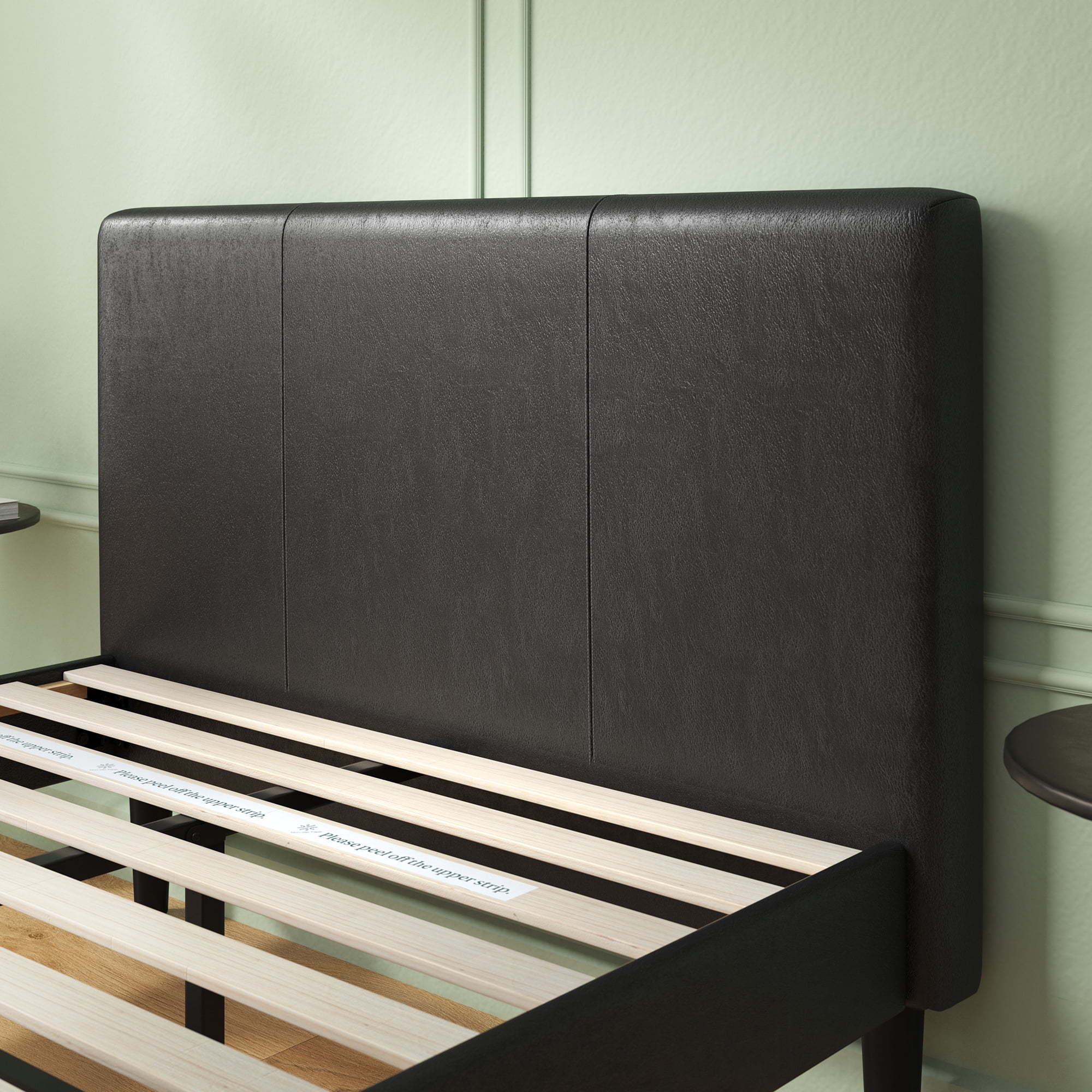 Zinus Gerard Faux Leather Platform Bed with Wooden Slats, Queen - Image 7