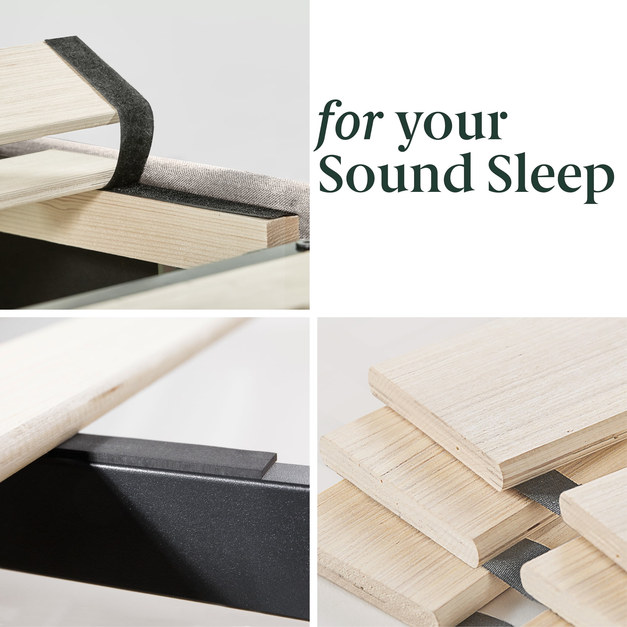 Zinus Maddon 35" Upholstered Platform Bed Frame, Beige, Adult, Queen - Image 4