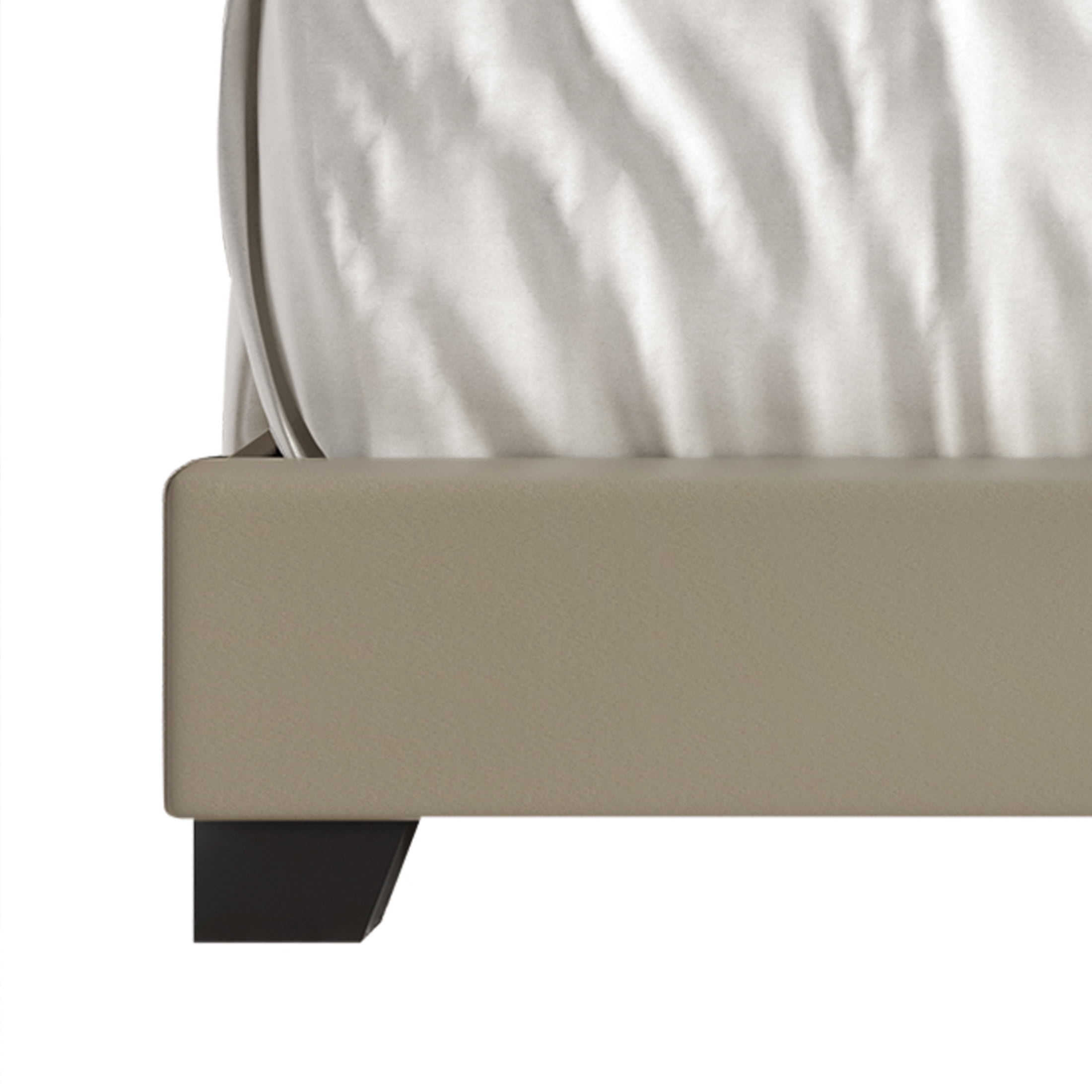 Castle Place Nailhead Trim Wingback Upholstered Bed, Gold Faux Leather, King - Image 3