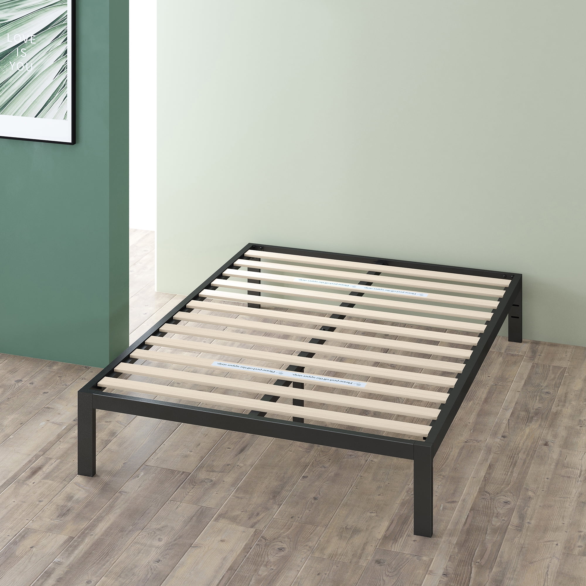 Zinus Mia 14" Black Metal Platform Bed Frame, No Box Spring Required, King - Image 2