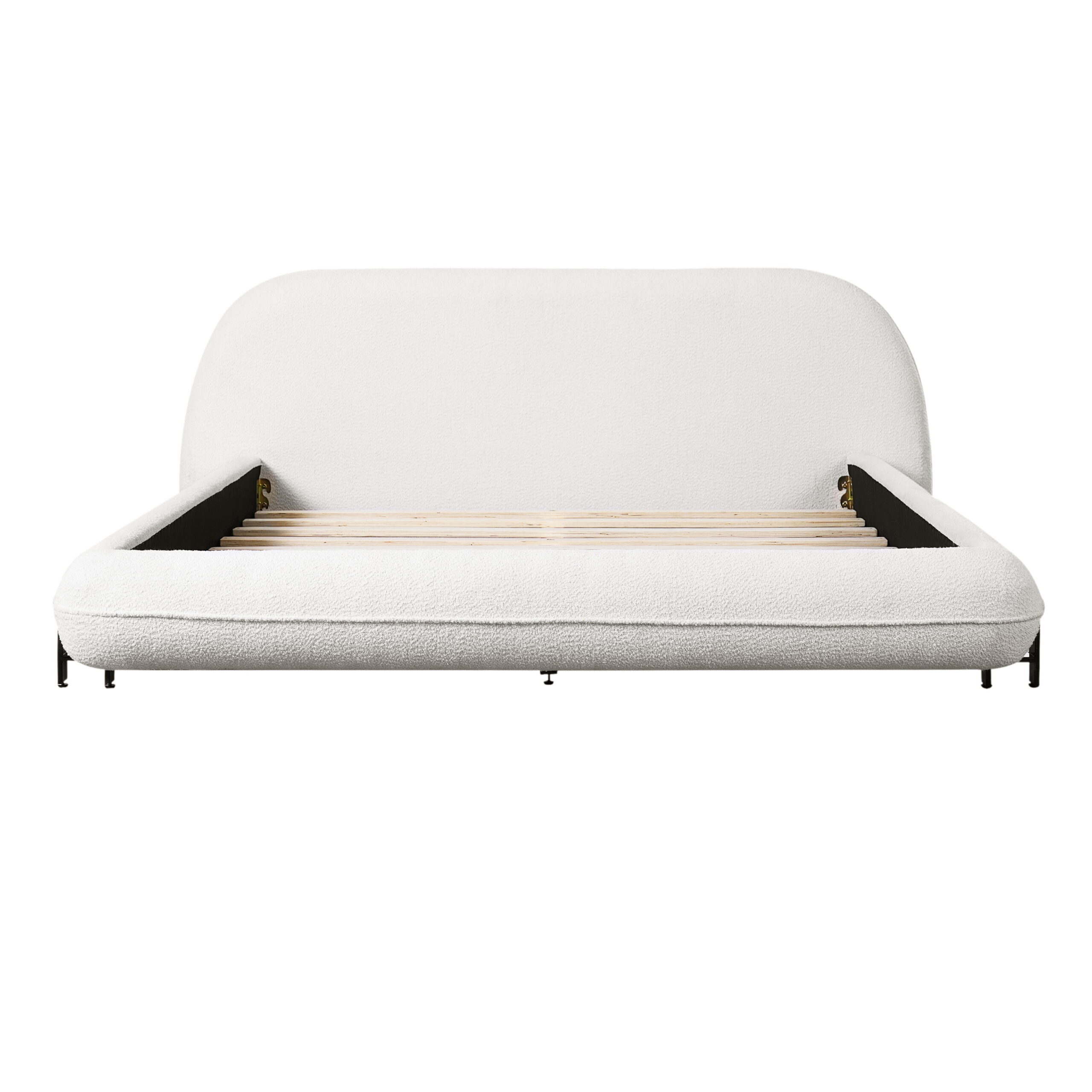 Christopher Knight Home Queen Upholstered Platform Bed with Thick Headboard, White - Image 2
