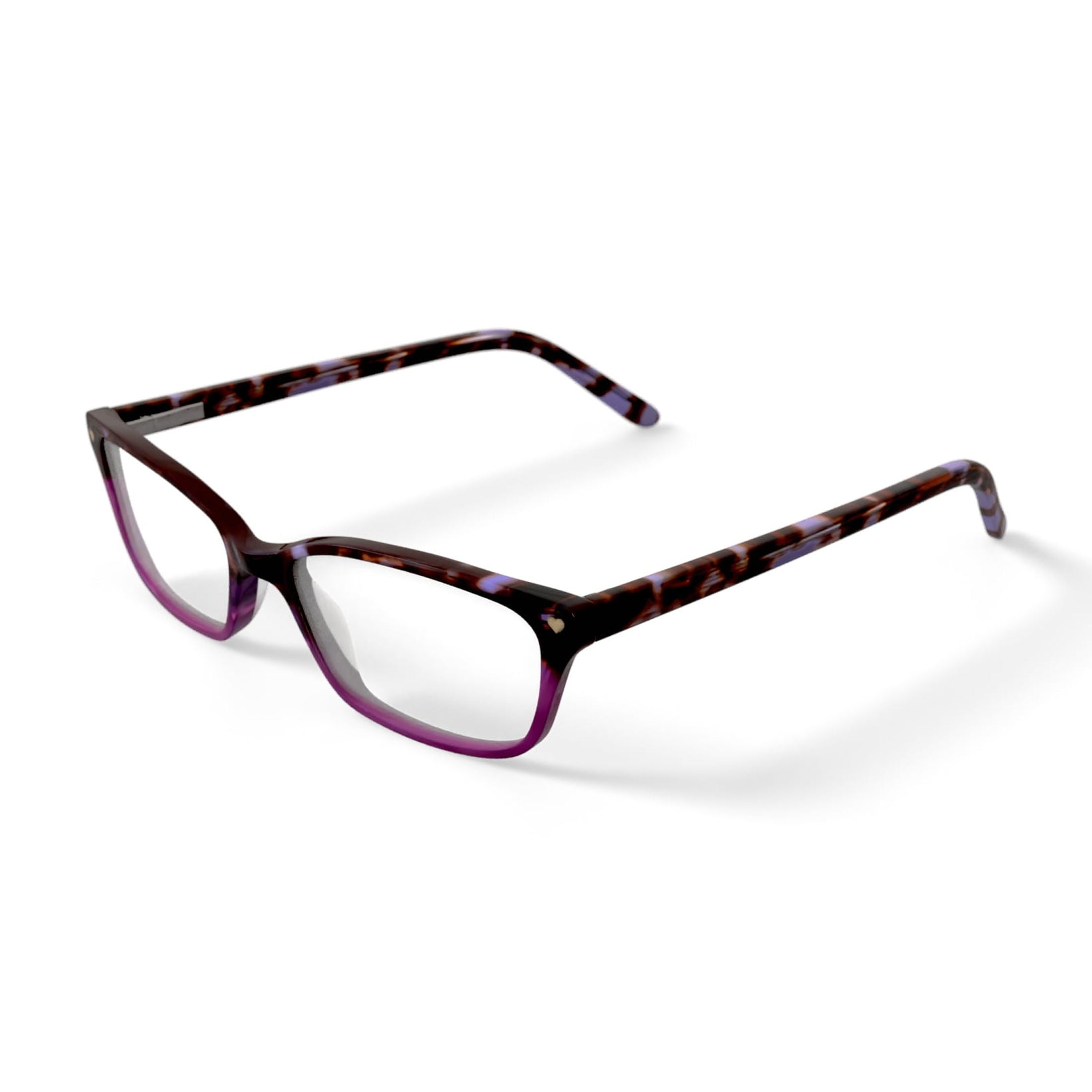 Hard Candy Women's HC07 Rectangular Prescription Eyeglasses with Case, Purple Tortoise - Image 2