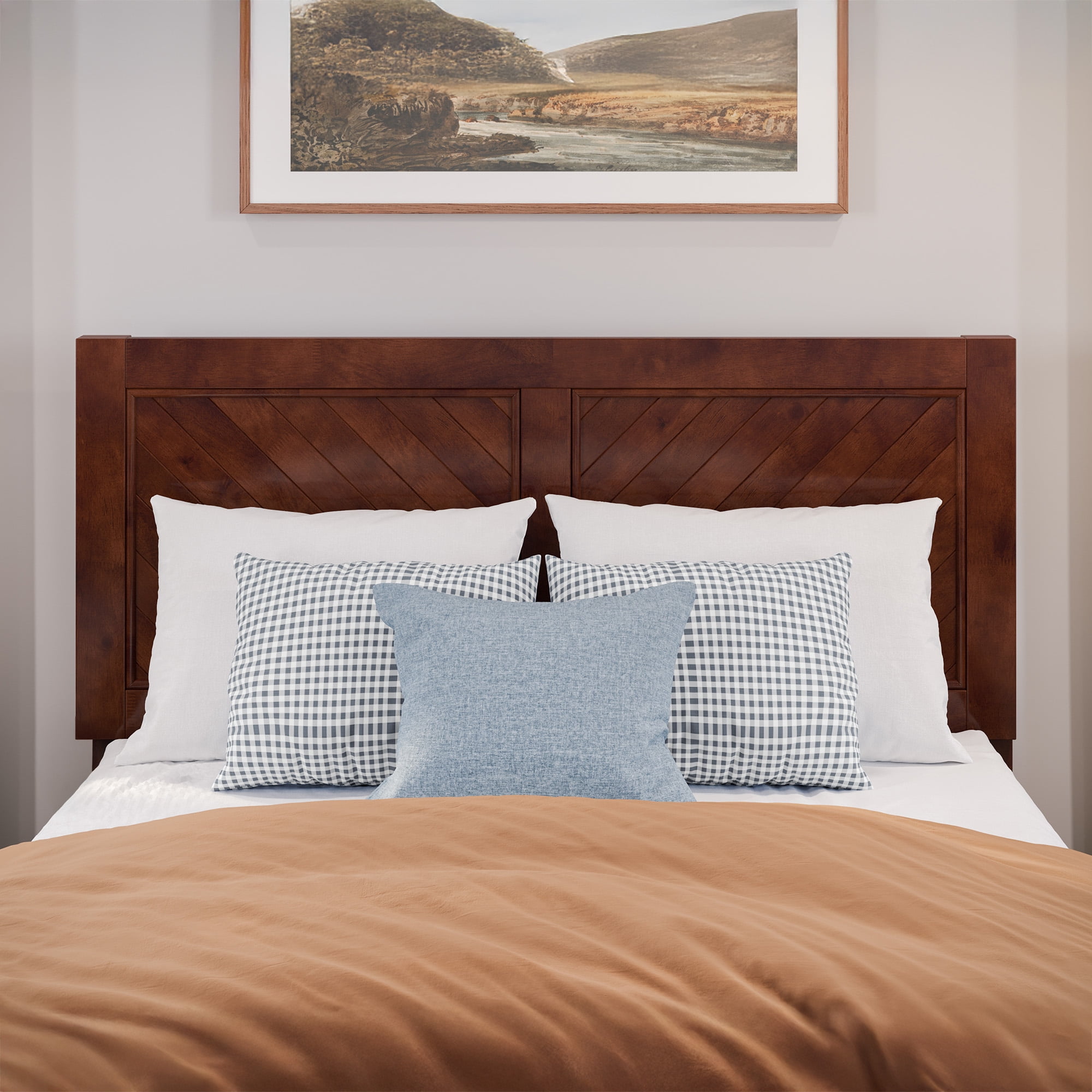 AFI Canyon Walnut Solid Wood Foundation Bed Frame with Matching Footboard, Full - Image 6