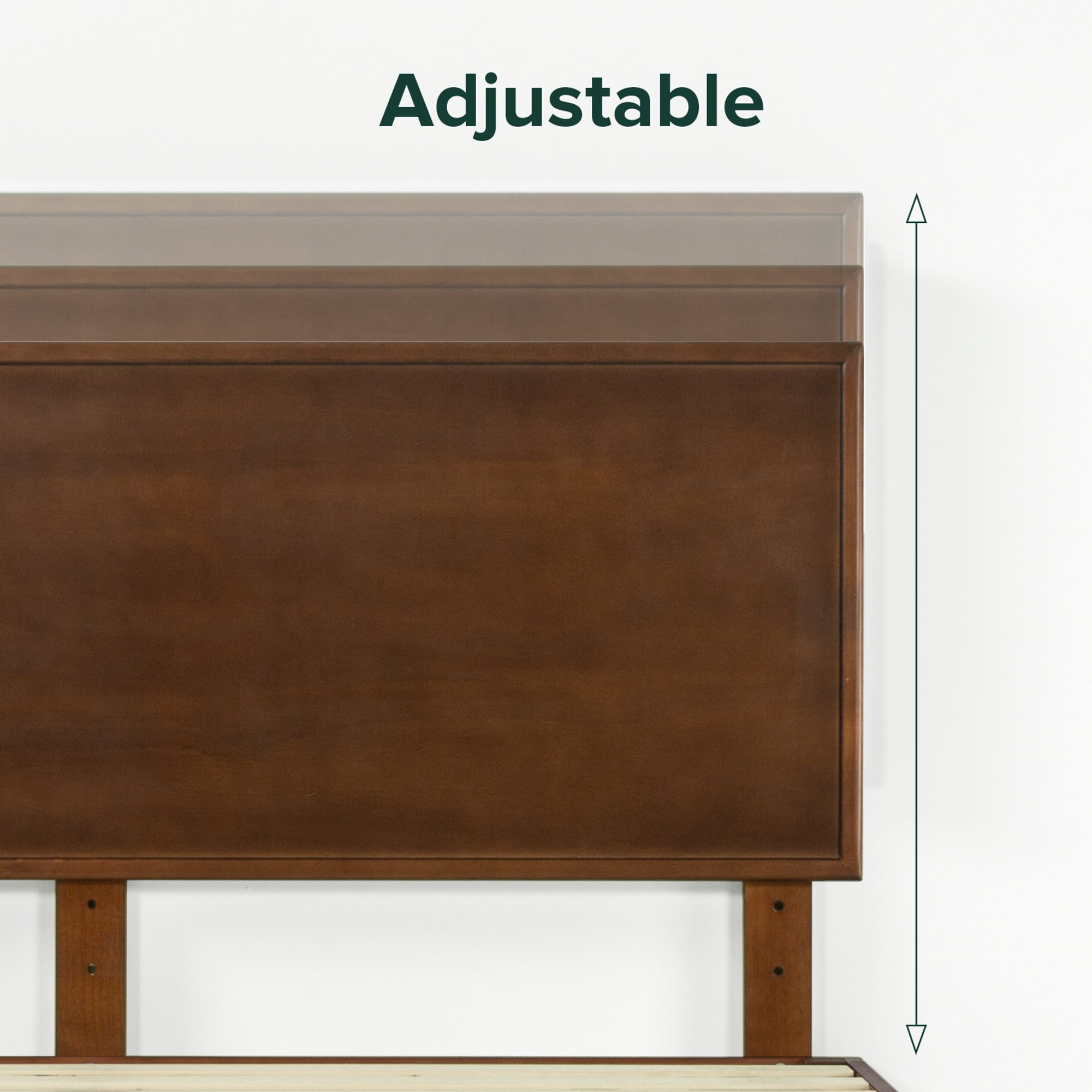 Zinus Raymond 38" Wood Platform Bed Frame with Adjustable Wood Headboard, King - Image 6