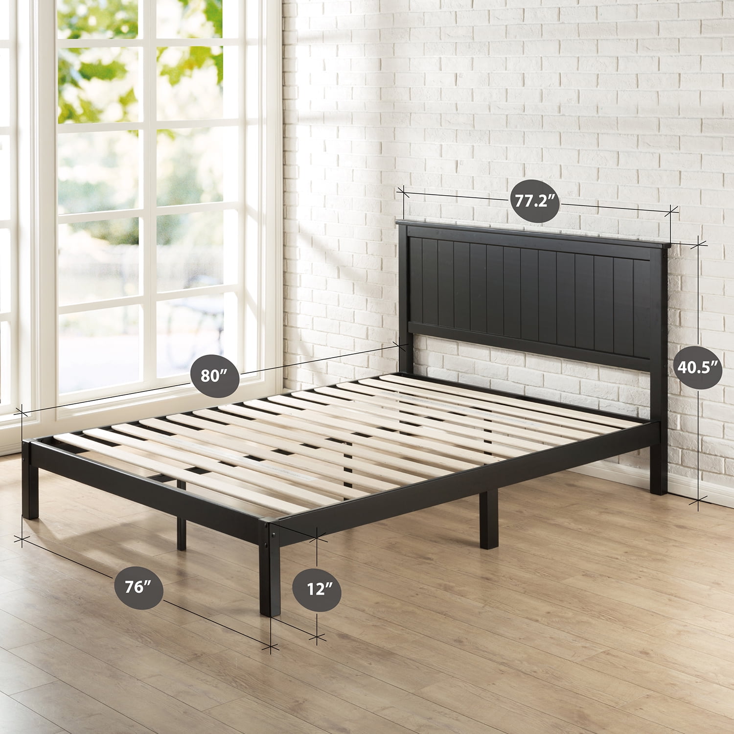 Zinus Santiago 41" Wood Platform Bed Frame, King - Image 6