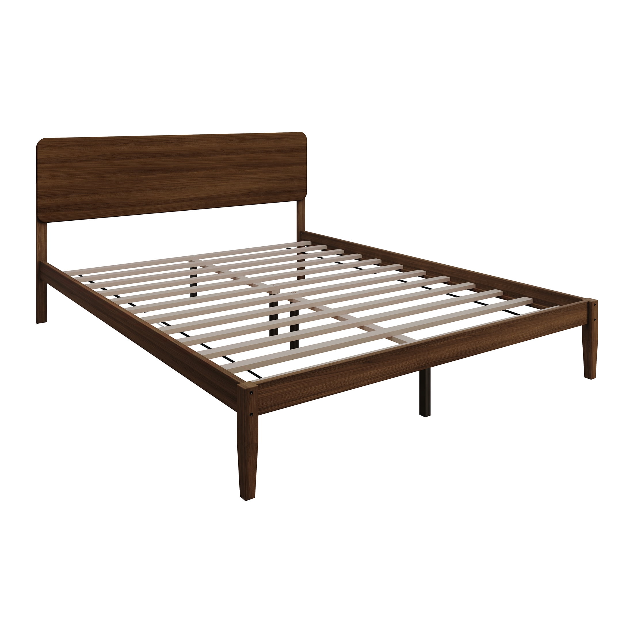 Castle Place Natural Harmony Wooden King Platform Bed, Walnut - Image 7