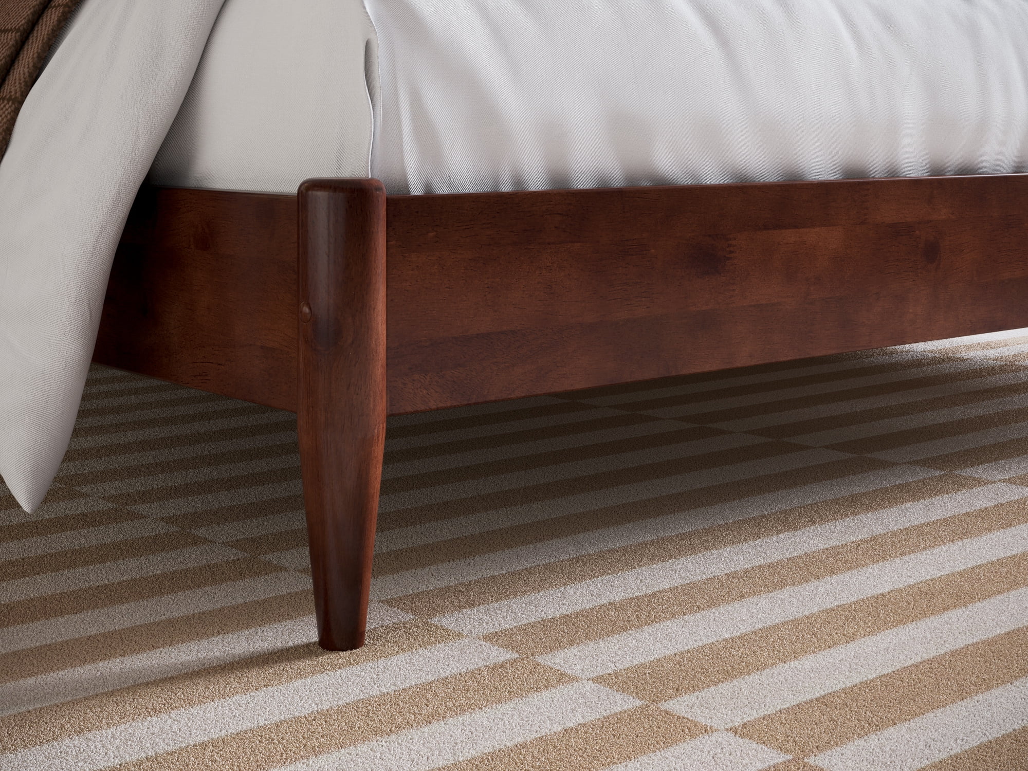 AFI Aria Queen Modern Solid Wood Low Profile Platform Bed, Walnut - Image 5