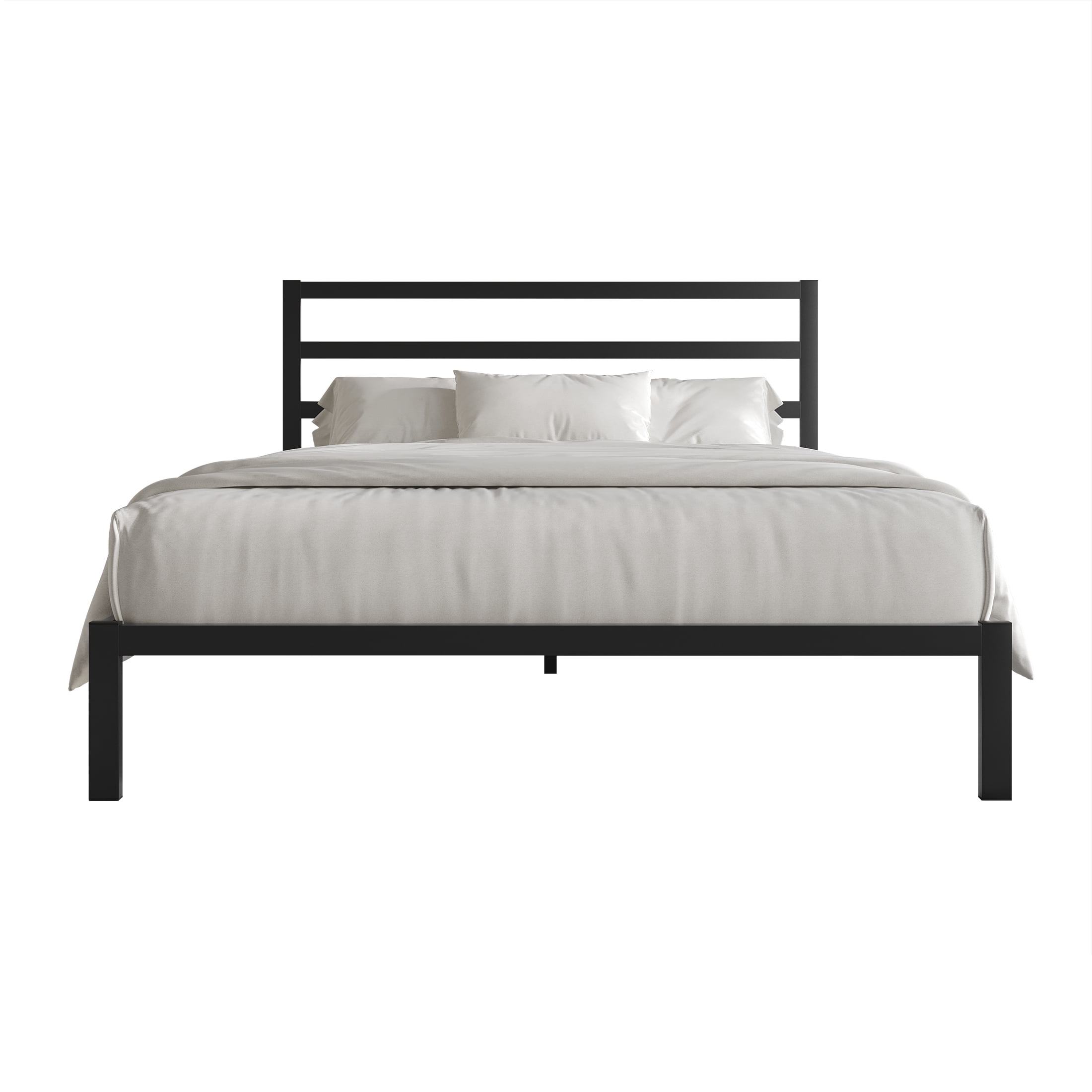Castle Place Classic Metal Platform Bed, Queen Size, Black - Image 3
