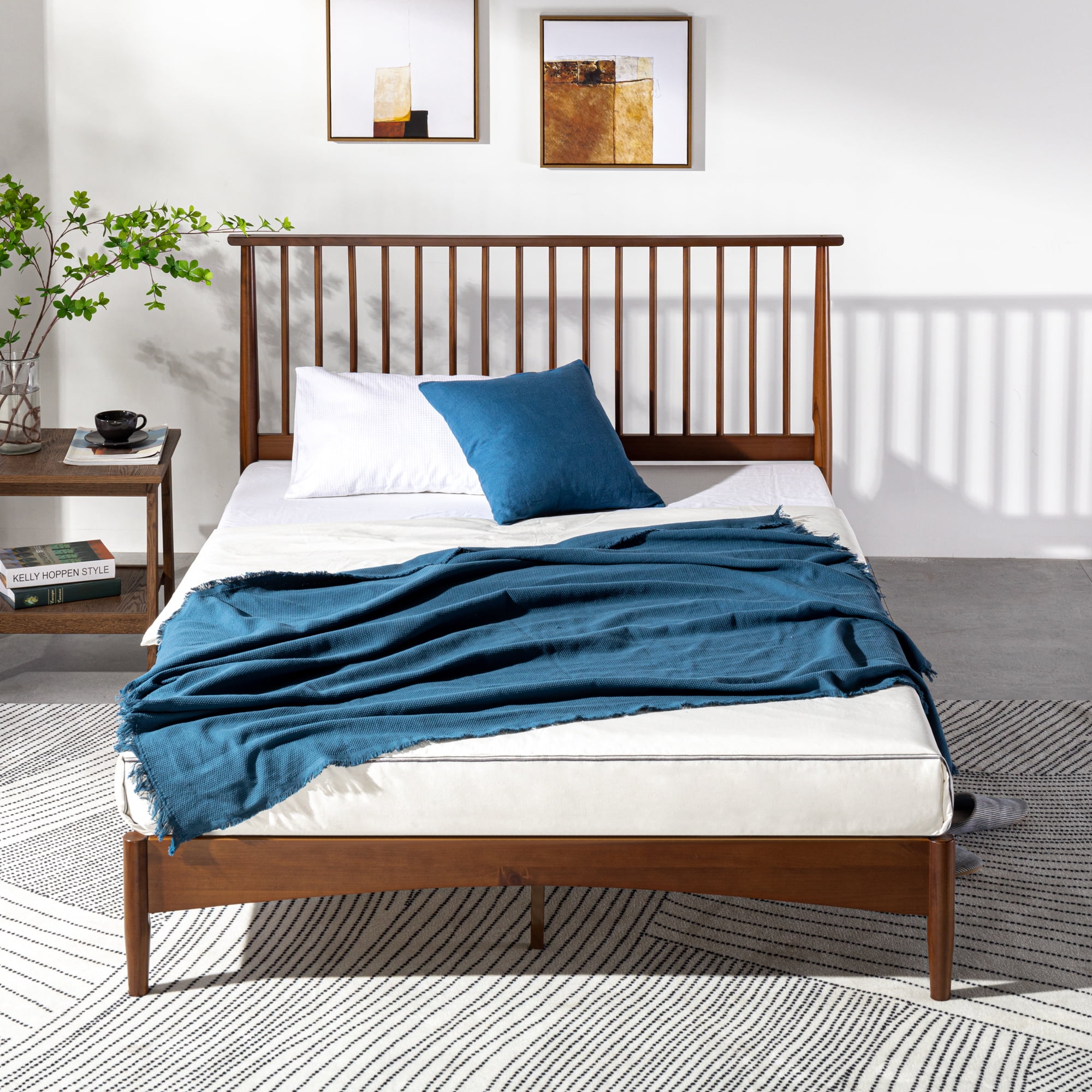 Zinus Linda 41" Mid Century Wood Platform Bed Frame, Queen - Image 2